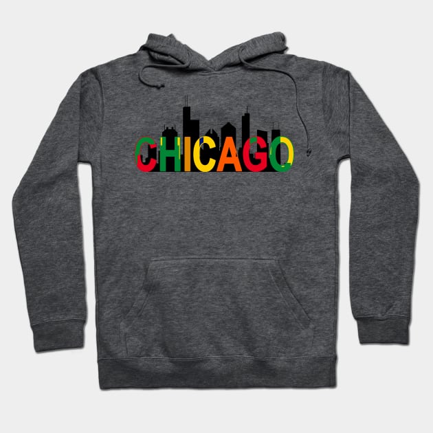 Chicago Skyline Art Hoodie by zsonn